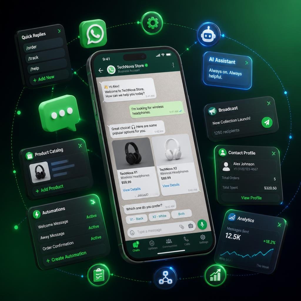 A_floating_smartphone_with_WhatsApp_interface_surrounded_by_floating_UI_elements
