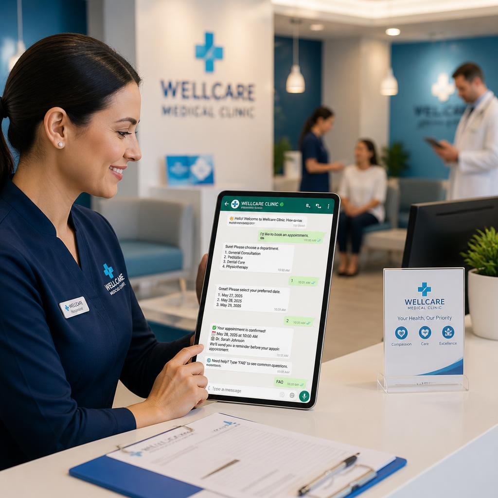 A_modern_medical_clinic_reception_area_with_a_professional_receptionist