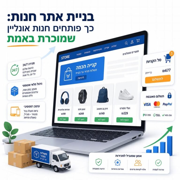 בניית אתר חנות: כך פותחים חנות אונליין שמוכרת באמת