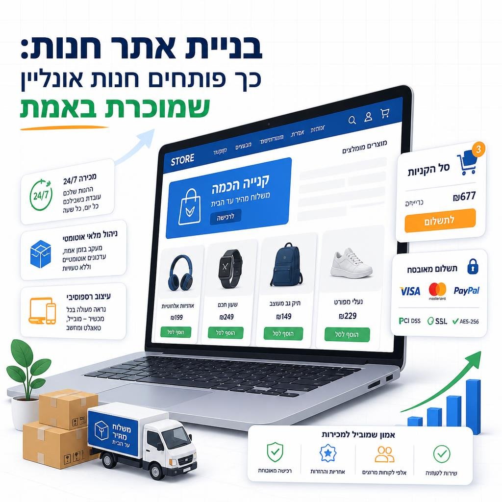 בניית אתר חנות: כך פותחים חנות אונליין שמוכרת באמת