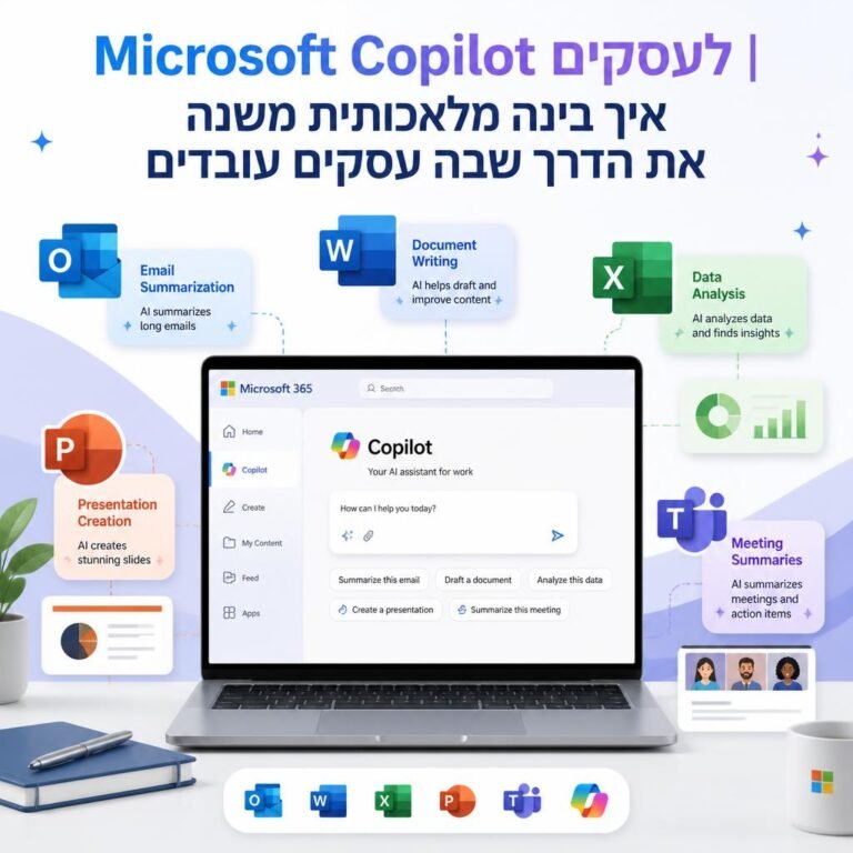 Microsoft Copilot לעסקים: איך בינה מלאכותית משנה את הדרך שבה עסקים עובדים