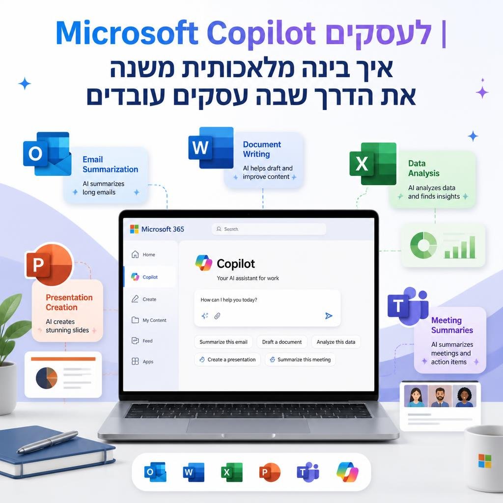  Microsoft Copilot לעסקים: איך בינה מלאכותית משנה את הדרך שבה עסקים עובדים