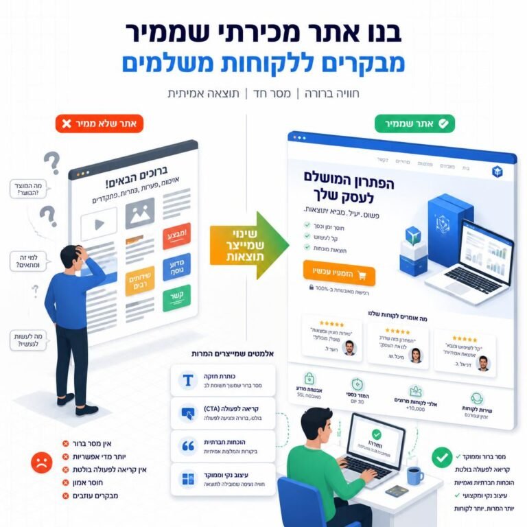 בניית אתר מכירות: איך בונים דף שממיר גולשים ללקוחות משלמים- ביזנובה