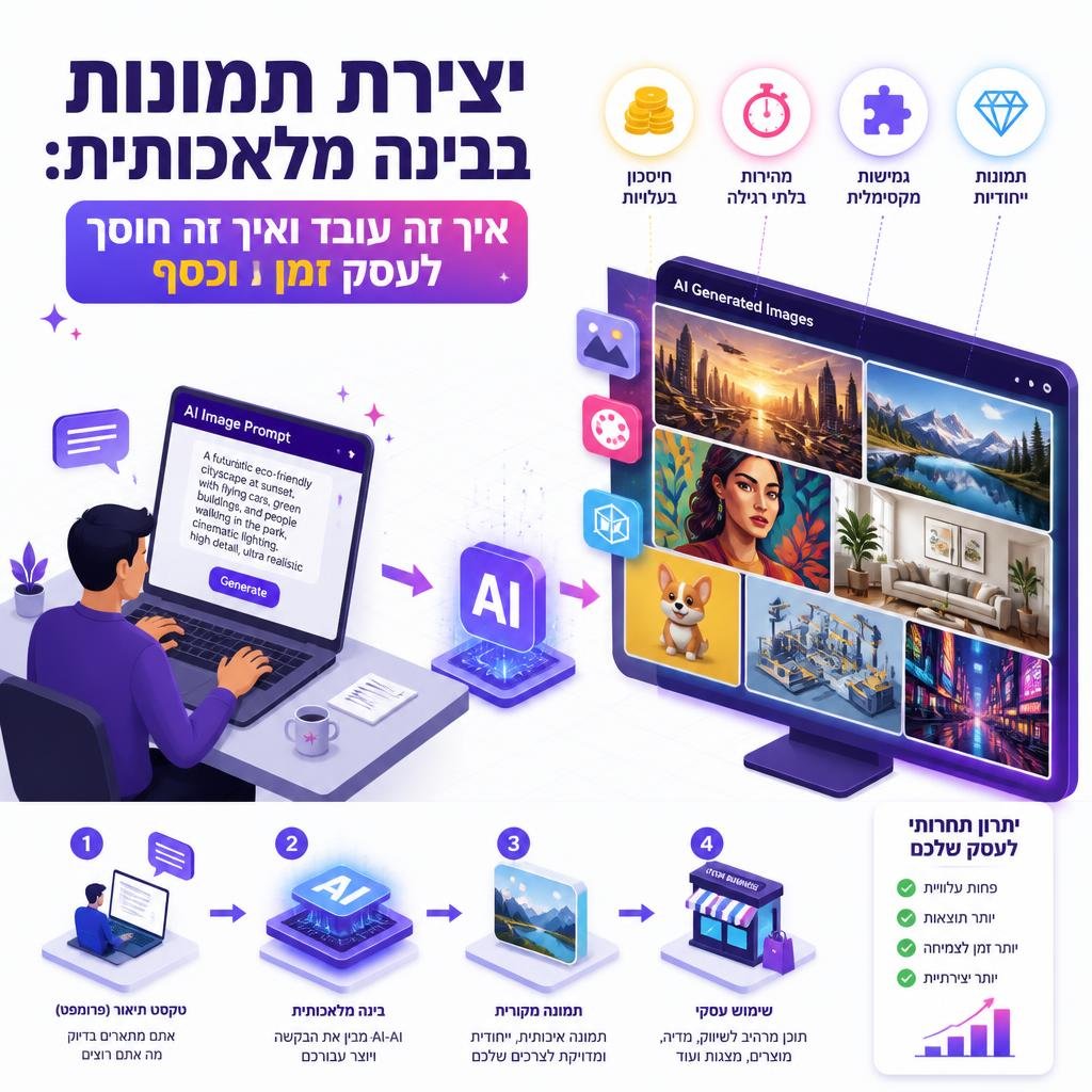יצירת תמונות בבינה מלאכותית: איך זה עובד ואיך זה חוסך לעסק זמן וכסף