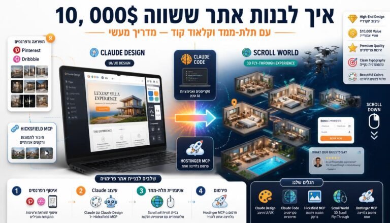 איך לבנות אתר ששווה 10,000$ עם תלת-ממד וקלאוד קוד — מדריך מעשי